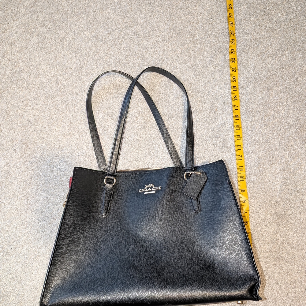 Coach Tatum Black Leather Tote Bag